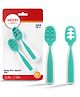 Milton Baby Pre Spoon Set I Silicone Spoon for First Stage Feeding Cum Training Spoons for Self Feeding I BPA Free- 100% Food Grade I Baby Led Weaning I For Puree And Soft Food I Pack of 2, Sea Green