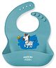 Milton Baby Silicone Bib Zebra Print,Spill Resistant Apron,Water Proof,Easy To Clean Deep Food Catcher,Adjustable for Growing babies,Soft Comfortable material,Travel Friendly,No mess feeding,Aqua Blue