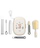 Milton Baby 5-in-1 Travel Bottle Cleaner Kit I Bottle, Nipple & Straw Cleaner I BPA Free - Food Grade Silicone Brush I Compact Soap Dispenser I Drying Rack I Home And Travel Essential,Cat Print, Cream
