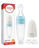 Milton Baby Silicone Spoon Food Feeder I BPA Free-Food Grade I Anti-Spill Suction Base I Removable Strainer - Spill Proof Cap I Travel Friendly I For Puree and Semi Liquid Food I Sky Blue
