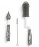 Milton Baby Silicone 3-in-1 Bottle Brush Set | 360° Rotating Long Handle | Bottle, Nipple & Straw Cleaner | BPA-Free, Food Grade I Scratch-Free Soft Bristles for Narrow & Wide Neck Bottles, Grey