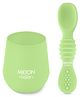 Milton Baby Silicone Tumbler With Spoon I Baby & Toddler Training Cup & Spoon I BPA Free-100% Food Grade I Weighted Base To Prevent Tip-Overs I Anti Slip Bottom I Gentle on Tender Gums I Mint Green
