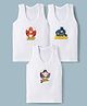 Bodycare Knitted Sleeveless Vests With Batman & Super Man Graphic Pack of 3 - White