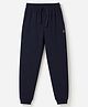 Pine Active Cotton Knit Full Length Solid Coloured Track Pant - Navy Blue