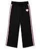 Babyhug Cotton Looper Knit Full Length Lounge Pant With Tape Detailing - Black