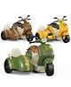 Crackles Push & Go Retro Scooter Toy with Sidecar for Kids | Friction Powered Scooter with Storage Seat | No Battery Toy Bike for Toddlers Boys Girls Age 3+ | Random Color Sent