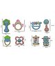 Crackles Baby Rattles & Teethers Set of 8 (Pack of 1) | BPA-Free Newborn Rattle Toys for Infants 018 Months | Soft Sensory Teething Toys for Babies | Early Development Toy Set