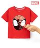 Babyhug Marvel Single Jersey Knit Half Sleeves Round Neck T-Shirt With Spiderman Reversible Sequins - Red