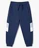 Babyhug Cotton Looper Knit Full Length Lounge Pant With Stripes - Navy Blue