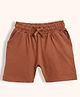 Orange Sugar 100% Cotton Knit Solid Shorts - Brown