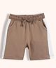 Orange Sugar 100% Cotton Knit Colour Blocked Shorts - Biscuit Brown