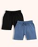 Orange Sugar 100% Cotton Knit Pack Of 2 Solid Shorts - Black & Blue