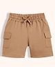 Orange Sugar 100% Cotton Knit Solid Cargo Shorts - Light Brown