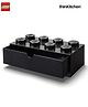 LEGO Large Stackable Storage Box with  Drawer - 8 Knobs, 5.8 L, Black  | Plastic Desk Organizer for Kids, Adults | Stackable Toy Storage Box, Office Desk Drawer, LEGO Accessories Organizer