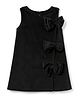 Bonfino Woven Sleeveless A-Line Velour Party Dress With Bow Applique - Black