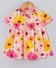 Hugsntugs Cotton Woven Half Sleeves Floral Printed Top -Orange