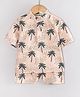 Hugsntugs Cotton Woven Half Sleeves Palm Tree Printed Coordinating  Shirt & Shorts Set - Peach