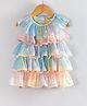 Hugsntugs Cotton Woven Sleeveless Ombre Dress - Blue & Pink