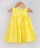 Hugsntugs Schiffli Woven Sleeveless Schiffli Embroidered Dress - Yellow