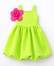 ZIP ZAP ZOOP Knit Sleeveless Floral Applique Detailed Dress - Green