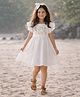 ZIP ZAP ZOOP Cotton Knit Sleeveless Sea Shells Embroidered Dress - White
