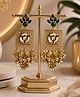 Yunicorn Max Ethnic Designer Chandbali Tassel Earrings with Green Stones