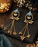 Yunicorn Max Ethnic Gold-Plated Chain Drop Earrings with Ghungroo Design - Colour may vary