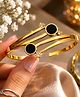 Yunicorn Max Chic Gold-Plated Open Bracelet with Black Enamel Design
