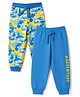 Babyhug Cotton Jersey Knit Full Length Lounge Pant With Text Print Pack of 2 - Blue Yellow