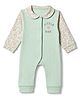 Orange Bubbles Interlock Woven Full Sleeves Hearts Printed Romper - Light Green