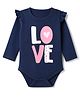 Doodle Poodle 100% Cotton Interlock Knit Full Sleeves Love Printed Onesie  - Navy Blue