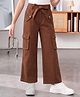 PURPLE UNITED KIDS Cotton Lycra Woven Solid Trousers - Brown