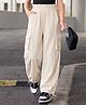 PURPLE UNITED KIDS Cotton Woven Solid Cargo Style Pajamas - Off White