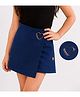 PURPLE UNITED KIDS Woven Wrap Style Metal Heart Applique Detailed Mini Skort - Navy Blue