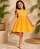 PURPLE UNITED KIDS Cotton Woven Sleeveless Floral Embroidered & Frill Detailed Dress - Yellow