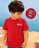 PURPLE UNITED KIDS Cotton Woven Half Sleeves Skateboard Printed Tee - Red
