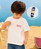 PURPLE UNITED KIDS Cotton Woven Half Sleeves Skateboard Printed Tee - White