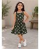 Qvink Woven Sleeveless Elephant Motif Printed Dress - Green