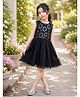 Qvink Net Woven Sleeveless Sequins Embellished Dress - Black