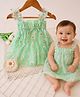 Qvink Net Woven Sleeveless Floral Printed Dress - Green