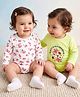 Doodle Poodle 100% Cotton Interlock Knit Full Sleeves Onesies With Floral & Text Print Pack of 2 - White & Yellow