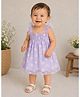 Qvink Net Woven Sleeveless Floral Printed Dress - Lavender