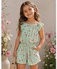 Qvink Cotton Woven Sleeveless Desserts Printed Jumpsuit - Green