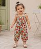 Qvink Cotton Woven Sleeveless Floral Printed Jumpsuit - Multi Colour