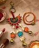 Digital Dress Room (Set of 2) Multicolor Beaded Mirror Tassel Ghungroo Lumba Rakhi For Bhaiya Bhabhi Brother Sister