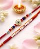 Digital Dress Room (Set of 2) Evil Eye Multicolor Bracelet Rakhi Pearl Thread Gift for Bhaiya Bro Brother