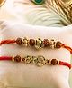Digital Dress Room (Set of 2) BRO Om Chandan Beads Rudraksha Mauli Thread Bracelet Rakhi Gift Band For Bhai Bhaiya Bro