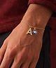 Digital Dress Room A Alphabet Initial Name Rakhi Bracelet American Diamond Evil Eye Gold Gift for Bhai Bhaiya Bro