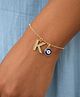 Digital Dress Room K Alphabet Initial Name Lumba Rakhi Bracelet Evil Eye Gold Gift for Sister Bhabhi Sister-in-law