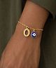 Digital Dress Room O Alphabet Initial Name Lumba Rakhi Bracelet Evil Eye Gold Gift for Sister Bhabhi Sister-in-law